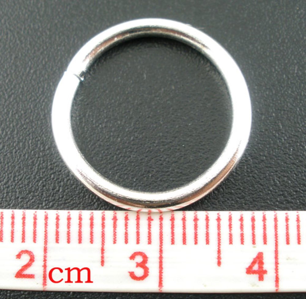 100 Verbindungsringe dick offen 16 mm Silber