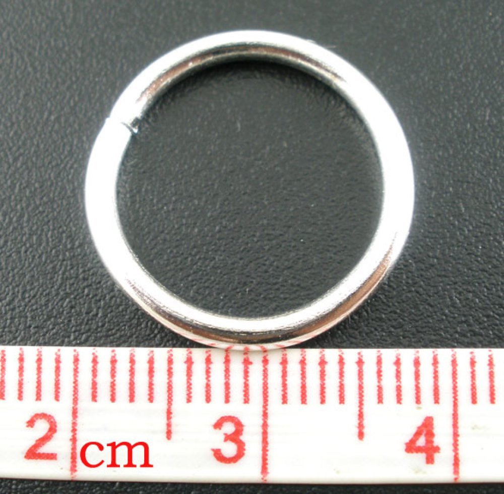 100 Verbindungsringe dick offen 16 mm Silber