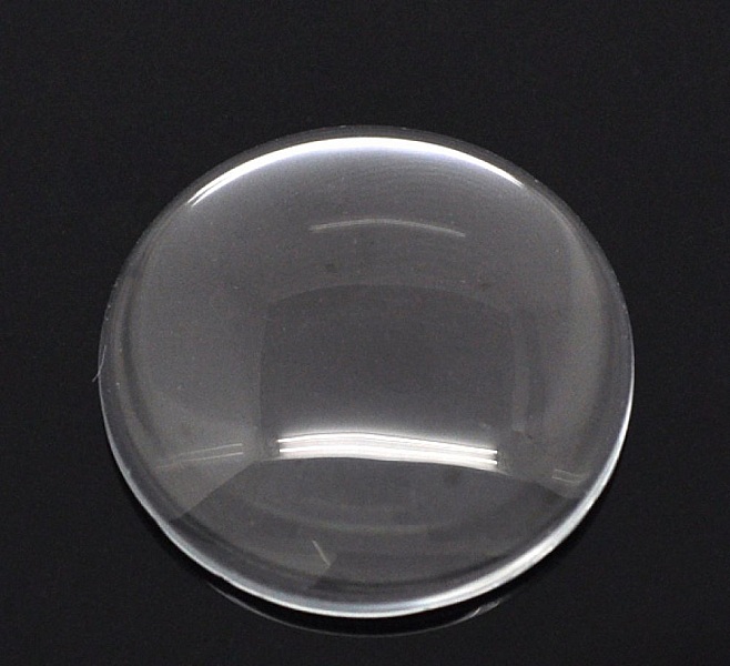 100 Cabochons Ronds 30 mm en verre Loupe transparent N&deg;13