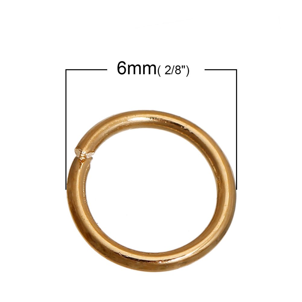 10 Verbindungsringe 06 mm 01 offen 14K vergoldet