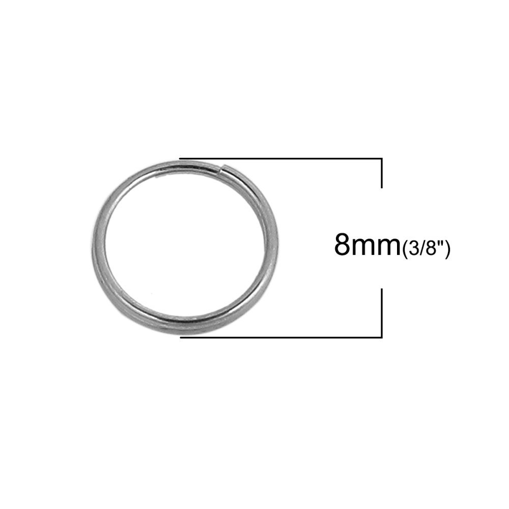 10 Doppelverbindungsringe 08 mm Edelstahl