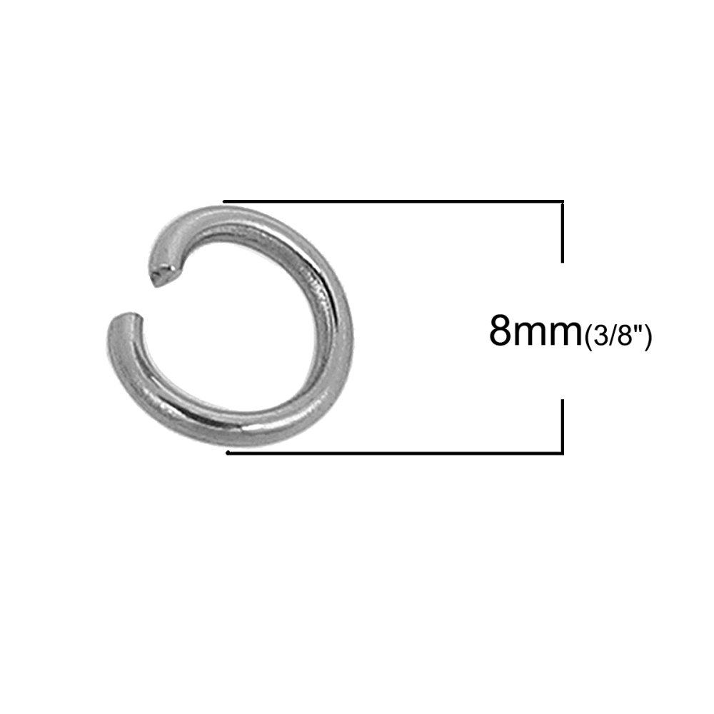 10 Verbindungsringe offen 08 mm Edelstahl