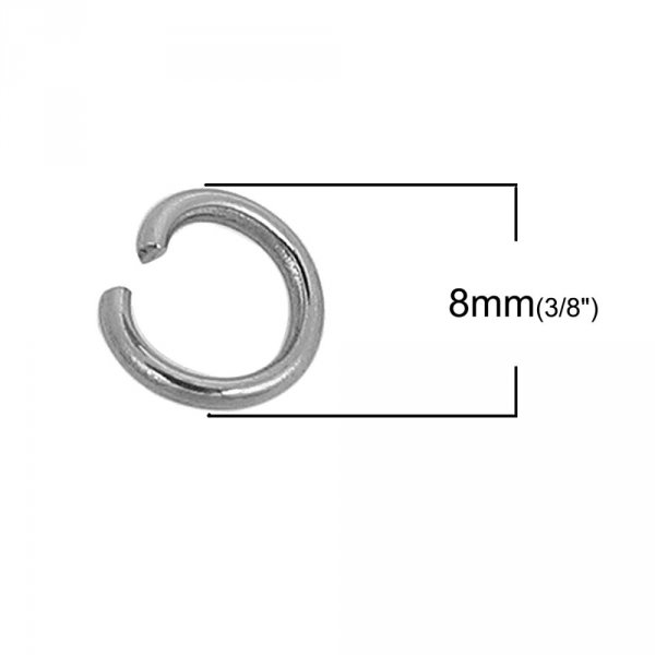 10 Verbindungsringe offen 08 mm Edelstahl