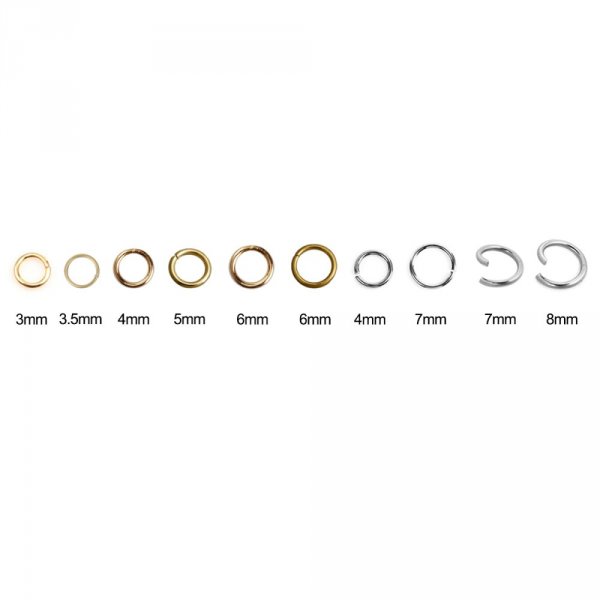 10 Verbindungsringe offen 08 mm Edelstahl