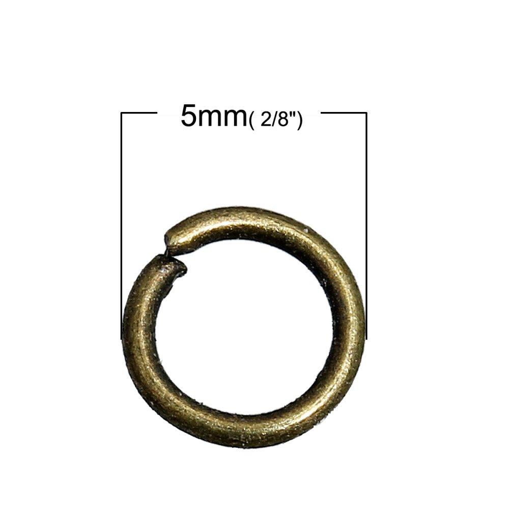 10 Anneaux de jonction ouvert 05 mm Bronze