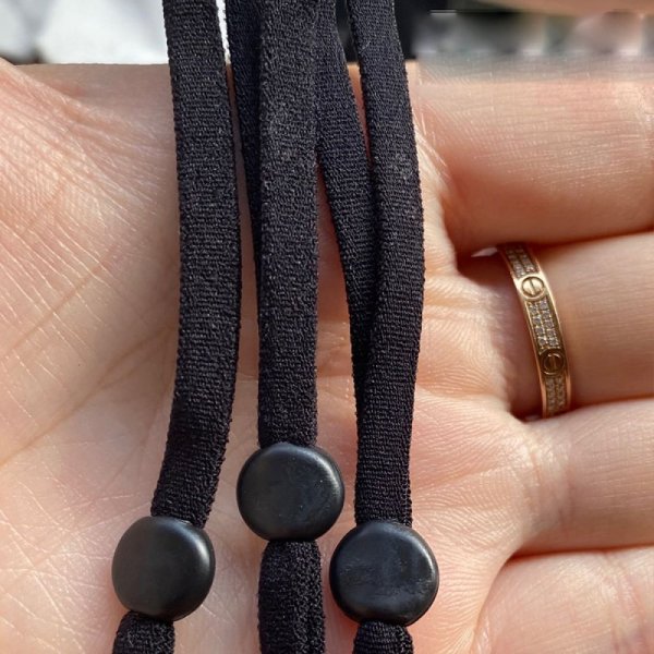 10 elastische B&auml;nder schwarze Schnur mit verstellbarer Schnalle Befestigung f&uuml;r Maske.