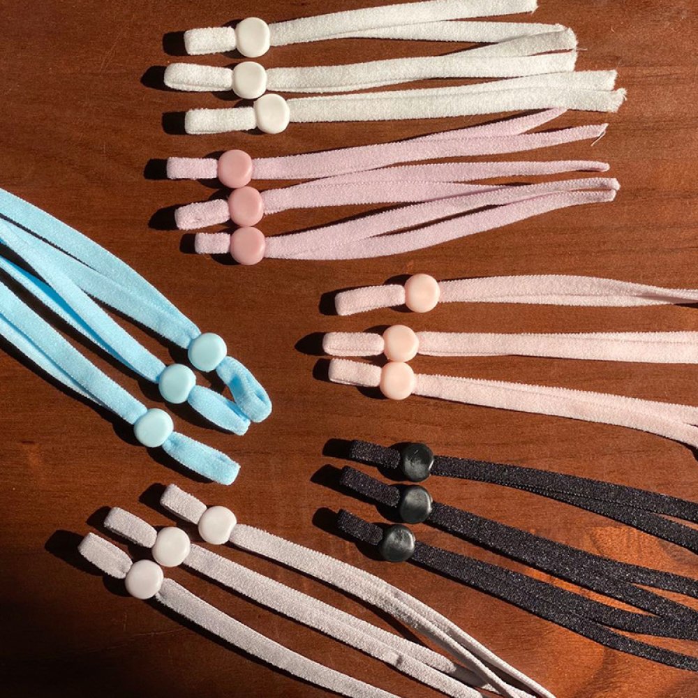 10 elastische Bänder weiße Schnur mit verstellbarer Schnalle Befestigung für Masken...