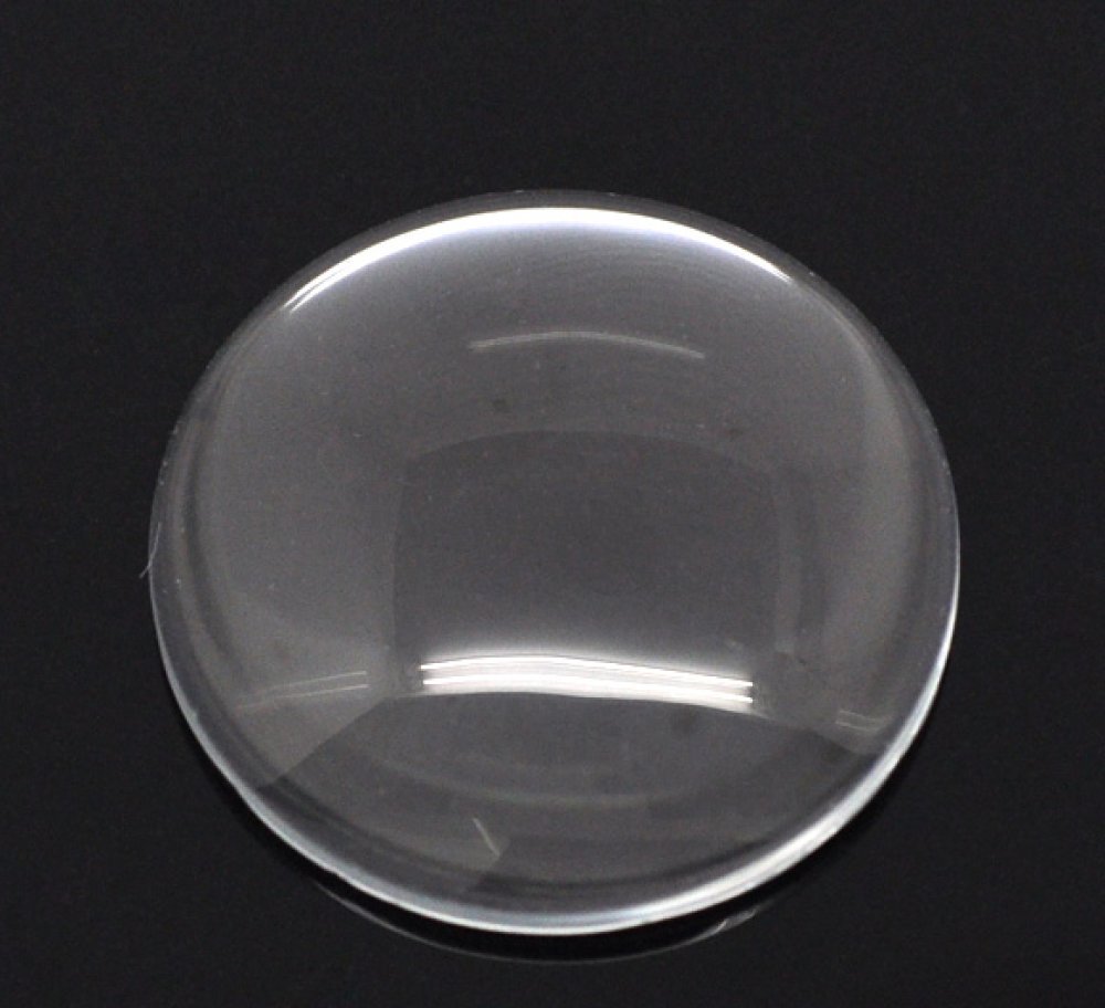 10 Cabochons Rund 30 mm aus transparentem Lupenglas Nr. 13