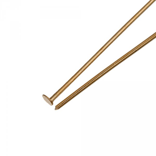 10 N&auml;gel 30 mm Flachkopf vergoldet 14K