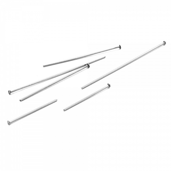 10 Clous &agrave; tiges &agrave; t&ecirc;te plates acier inoxydable 20 mm Argent