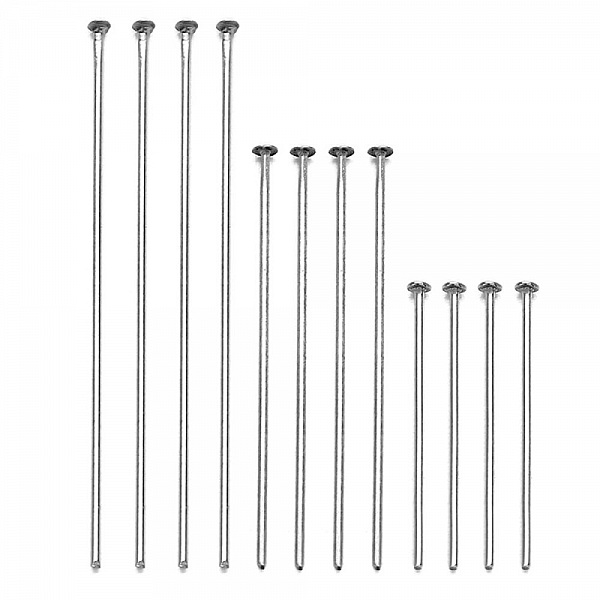 10 Clous &agrave; tiges &agrave; t&ecirc;te plates acier inoxydable 20 mm Argent