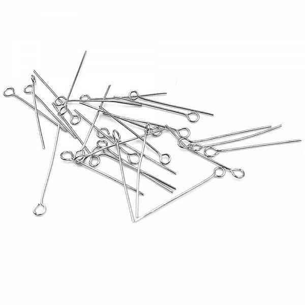 10 Clous &agrave; tiges &agrave; t&ecirc;te ronde acier inoxydable 30 mm Argent