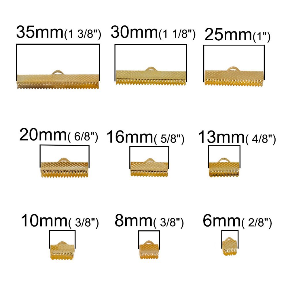 10 Embouts griffe pour cordon 06 x 08 mm Doré