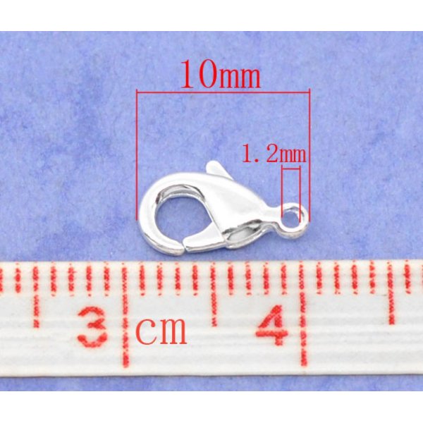 10 Fermoirs Mousqueton 10 x 06 mm.