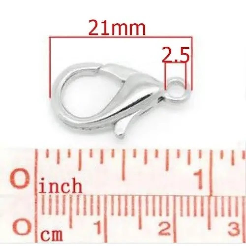 10 Karabinerverschlüsse 21 x 12 mm.