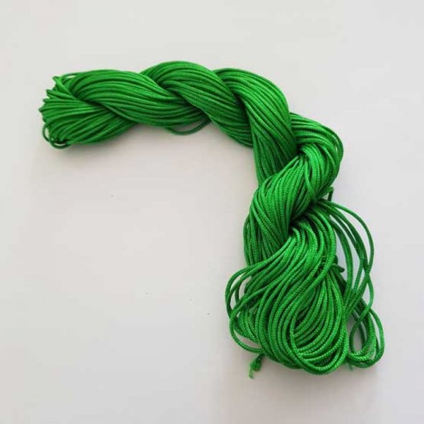 10 M&egrave;tres de Cordons 2 mm Nylon Tress&eacute;s Vert Fonc&eacute;