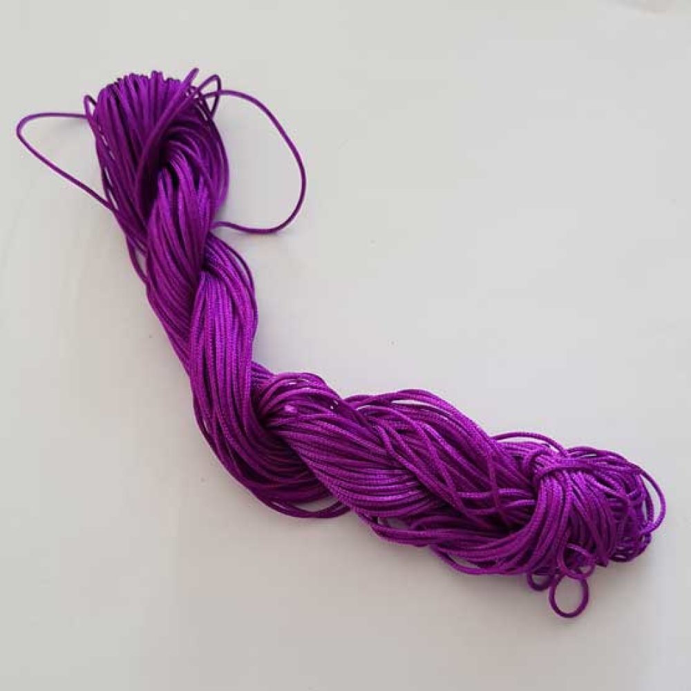 10 Mètres de Cordons 2 mm Nylon Tressés Violet