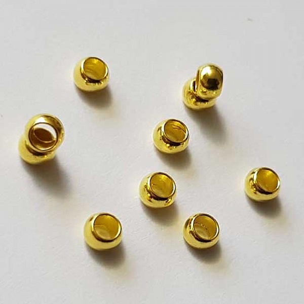 10 Perles &agrave; &eacute;craser de 3 mm dor&eacute;