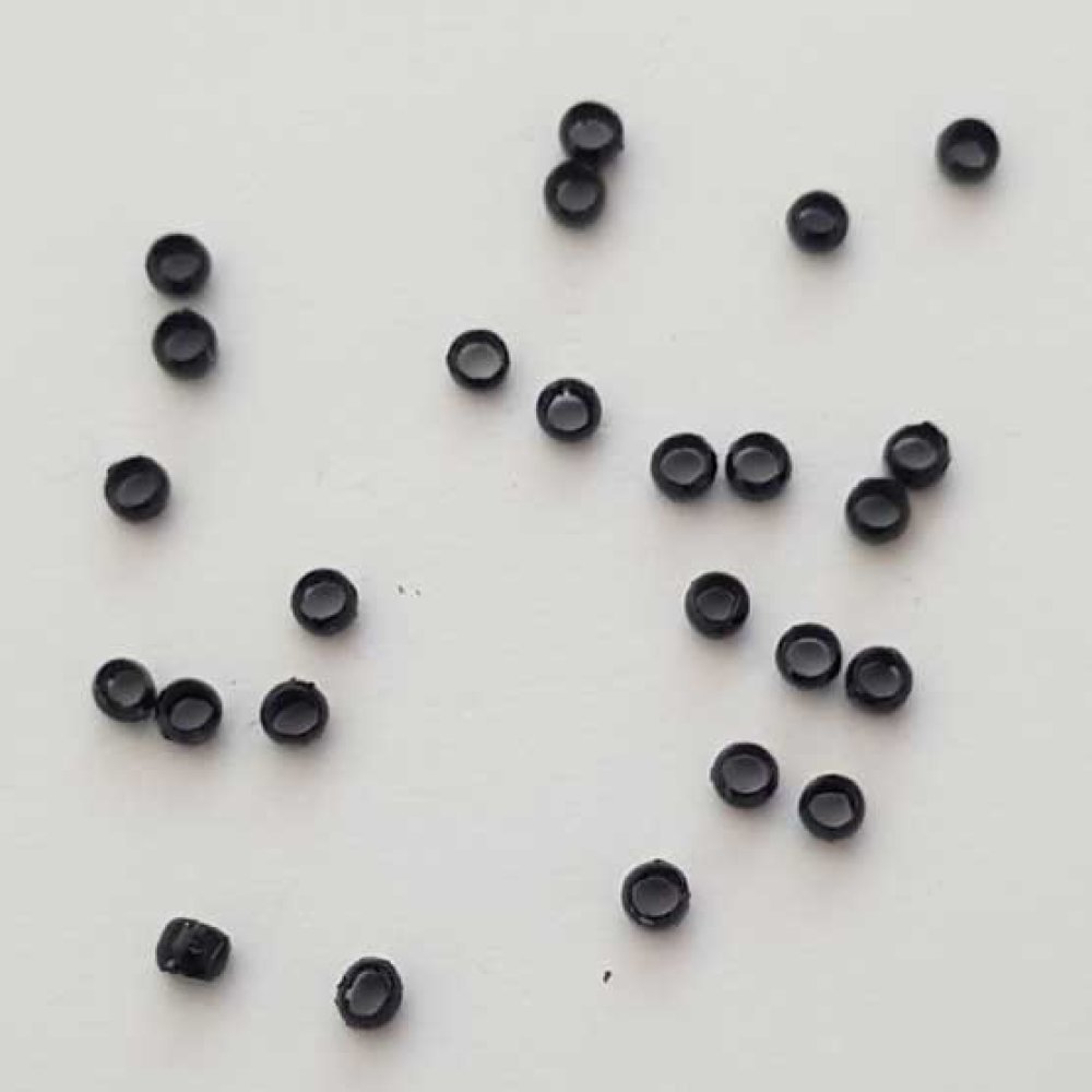 10 Perles à écraser de 1 mm Noir