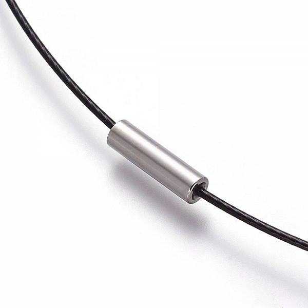 10 colliers tour de cou fil c&acirc;bl&eacute; rigide noir fermoir aimant&eacute; N&deg;03