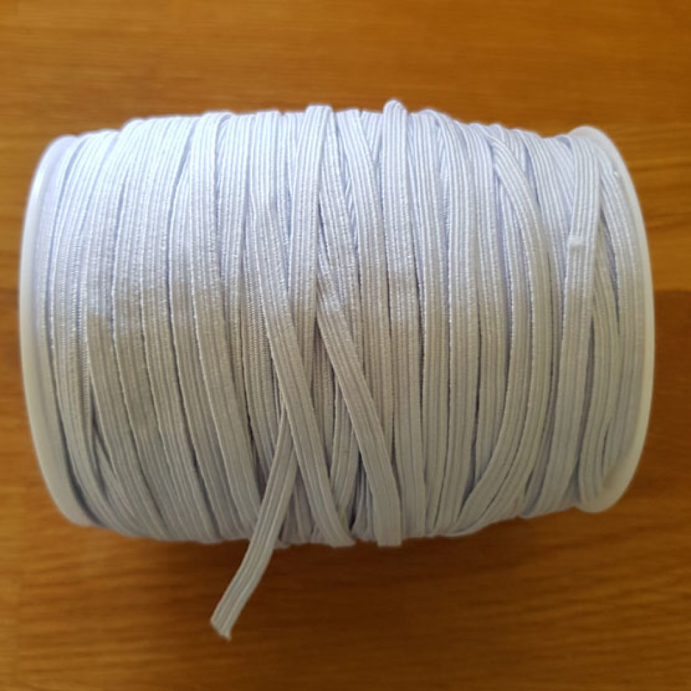 10 Meter elastisches Band flach weiß 5 mm Nr. 03