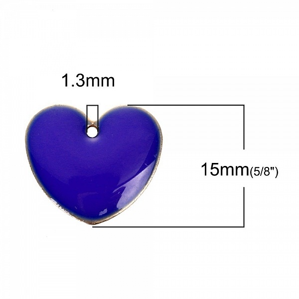 10 versilberte, emaillierte Pailetten, doppelseitig, Herz N&deg;02