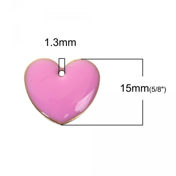 10 versilberte, emaillierte Pailetten, beidseitig bedruckt Herz Nr. 07