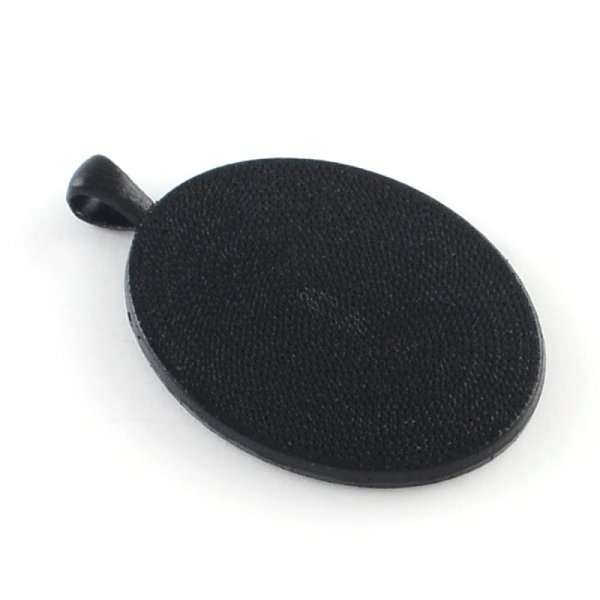 10 Cabochon-Halterungen 30 X 40 mm Schwarz, Cabochon-Anh&auml;nger 304-17
