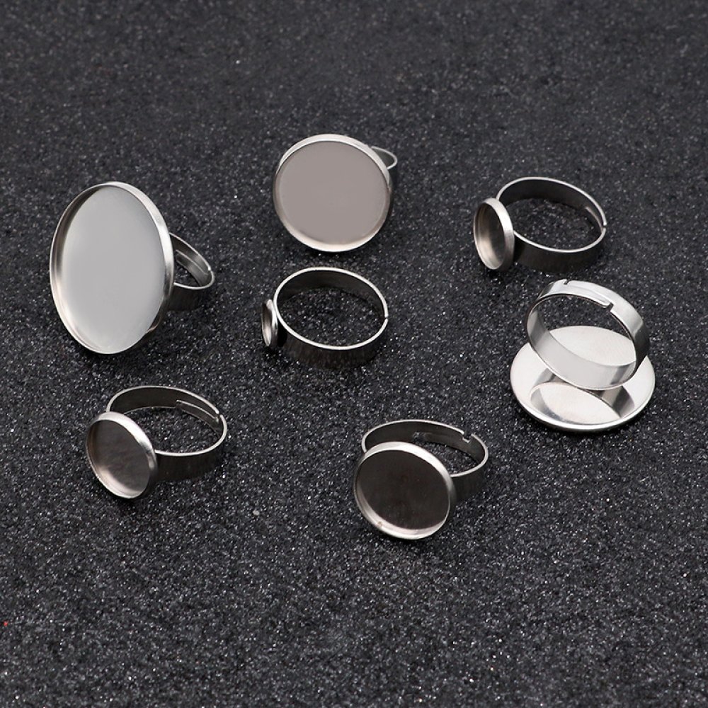 10 Cabochonhalter Ring 10 mm Silber N°04