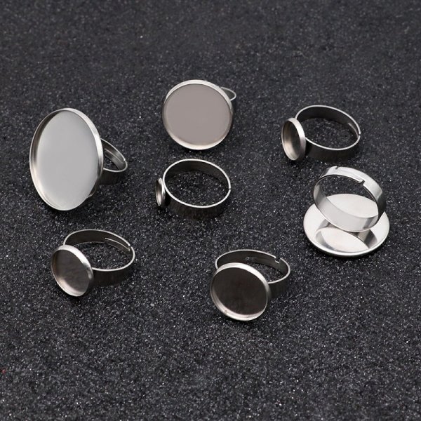 10 Cabochonhalter Ring 10 mm Silber N&deg;04