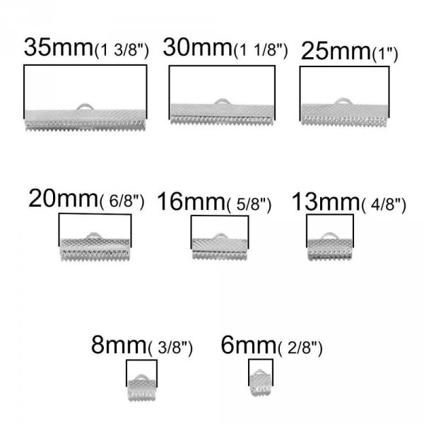 160 Krallenverschl&uuml;sse 06 bis 35 mm Silber