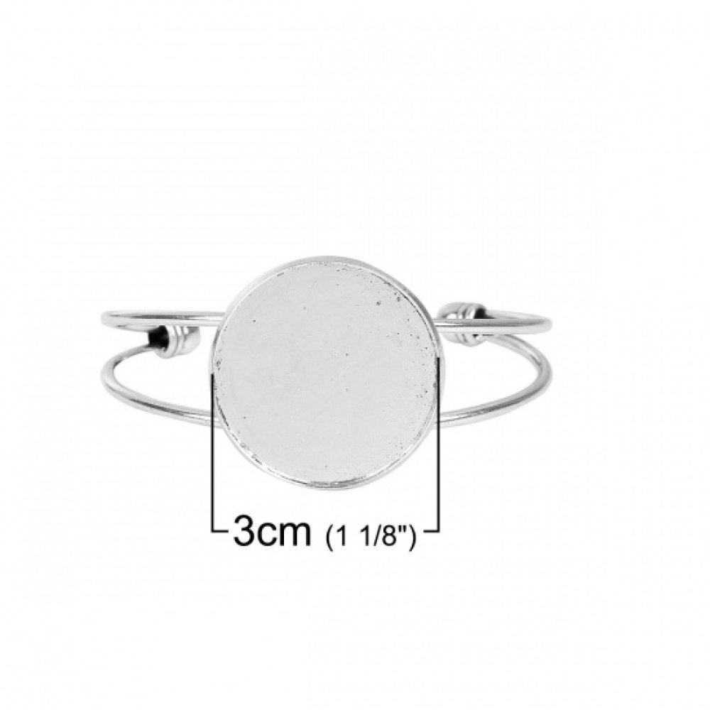 1 Armband mit Cabochon-Halterung + 1 Glas-Cabochon 30 mm Nr. 01