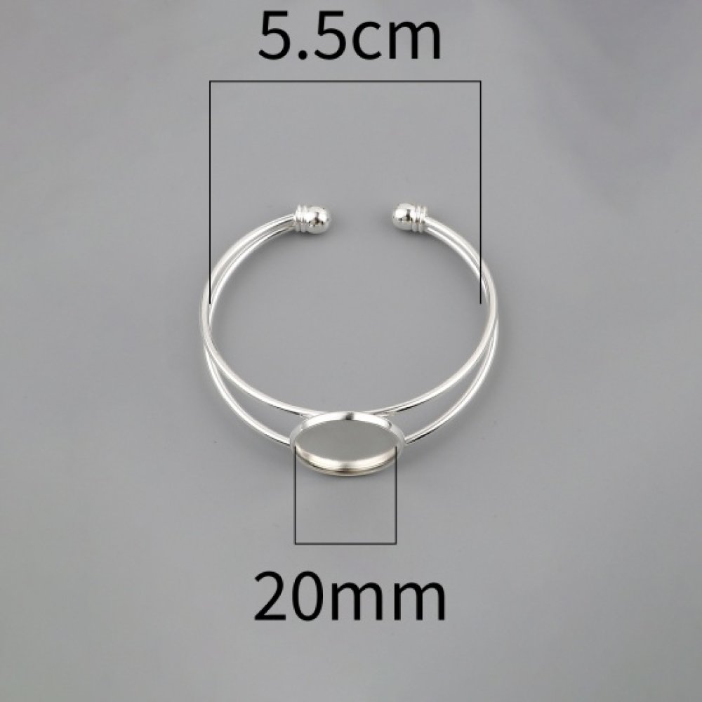 1 Armband mit Cabochon-Halterung + 1 Glas-Cabochon 20 mm Nr. 01