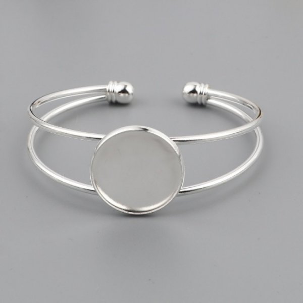 1 Armband mit Cabochon-Halterung + 1 Glas-Cabochon 20 mm Nr. 01