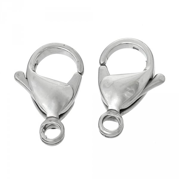 1 Verschluss Edelstahl Karabinerhaken 15 x 9 mm