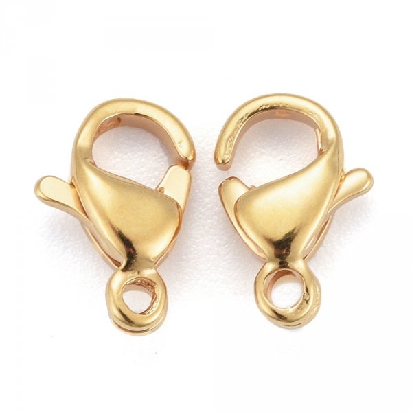 1 Verschluss Edelstahl vergoldet 24K Karabinerhaken 9 x 6 mm Vergoldet