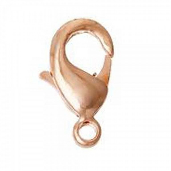 1 Karabinerverschluss 15 x 08 mm Vergoldet Ros&eacute;