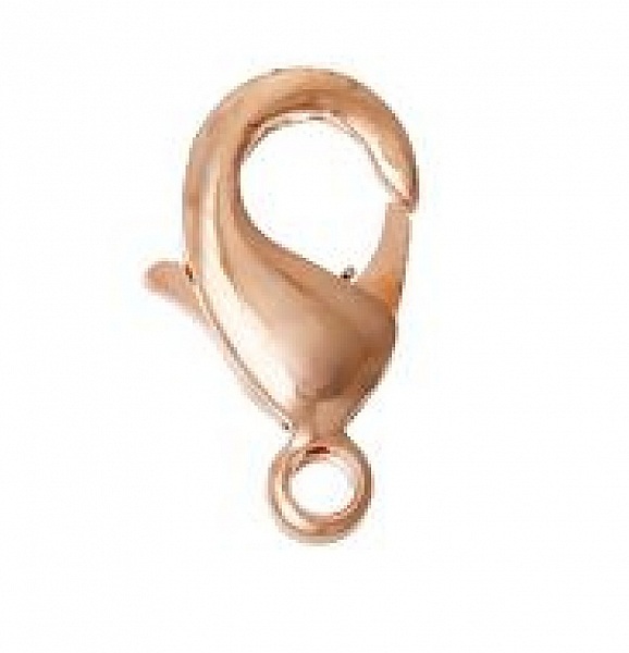 1 Karabinerverschluss 15 x 08 mm Vergoldet Ros&eacute;