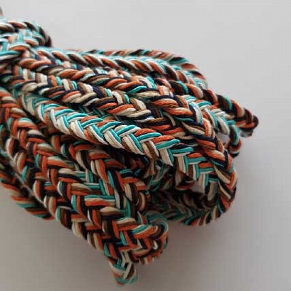 1 M&egrave;tre Lani&egrave;re cordon tress&eacute; 09 mm Multicolore N&deg;02