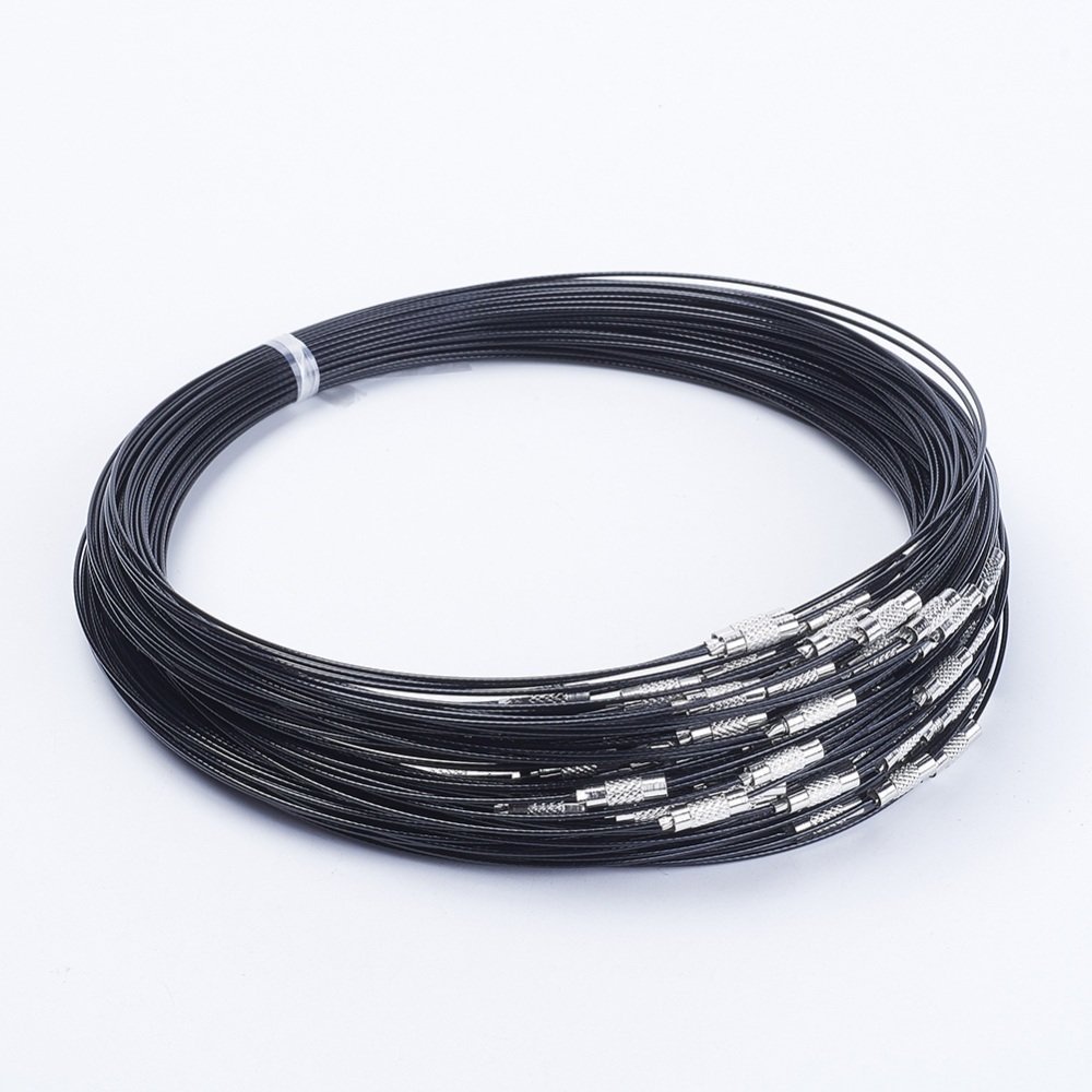 1 Halsband mit starrem Draht, schwarz, Schraubverschluss Nr. 01