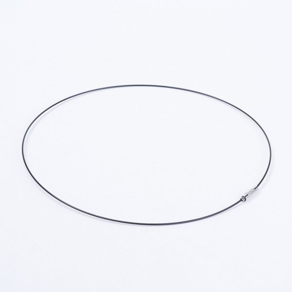 1 Halsband mit starrem Draht, schwarz, Schraubverschluss Nr. 01