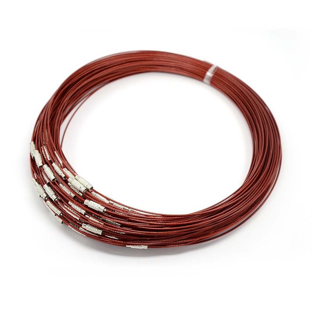 1 Halsband mit starrem Draht, dunkelrot, Schraubverschluss Nr. 01