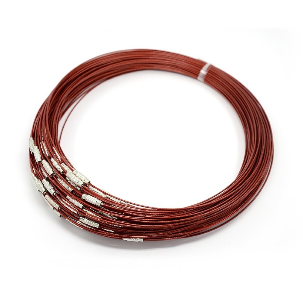 1 Halsband mit starrem Draht, dunkelrot, Schraubverschluss Nr. 01