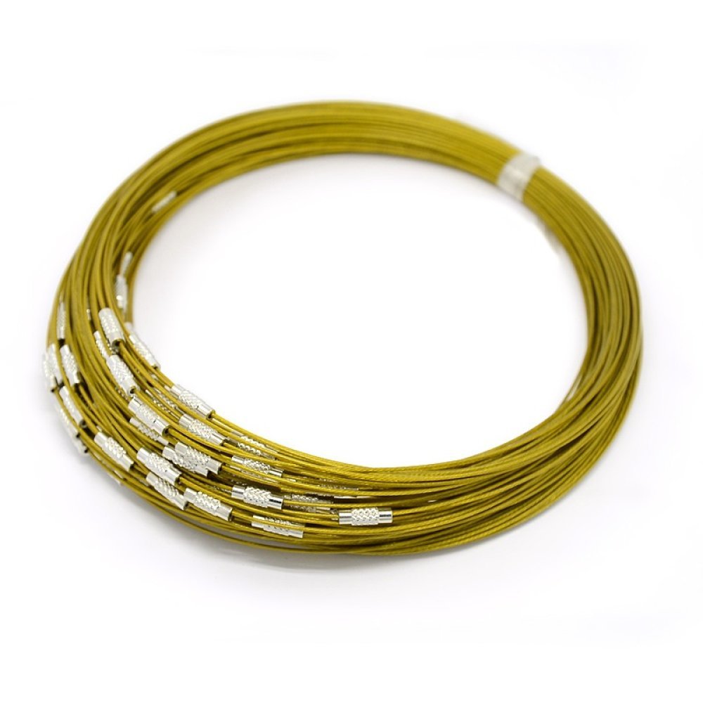 1 Halsband mit starrem Draht, goldfarben, Schraubverschluss Nr. 01