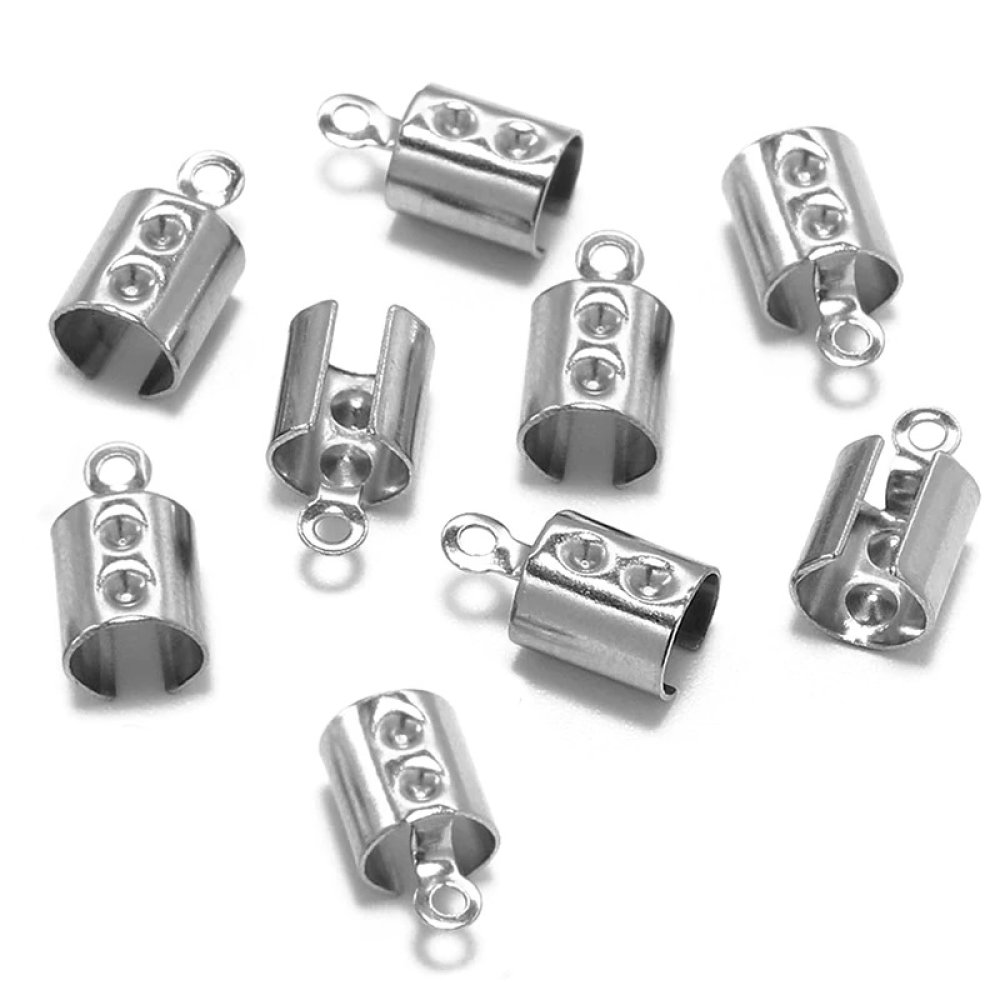 1 Endstück zum Kleben Quetschen Klemmen Biegen 4mm x 10mm aus rostfreiem Stahl