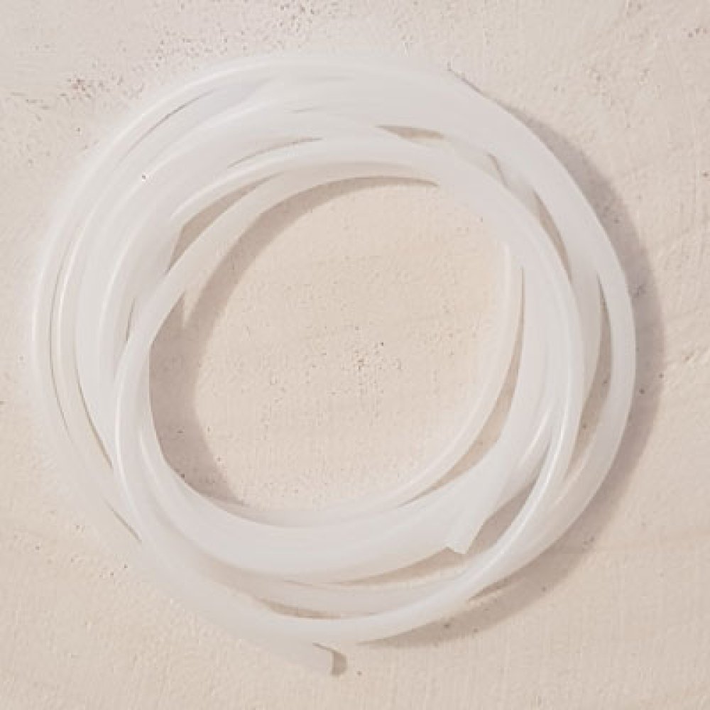 1 Meter 2 mm PVC-Hohlfaserschnur Weiß.