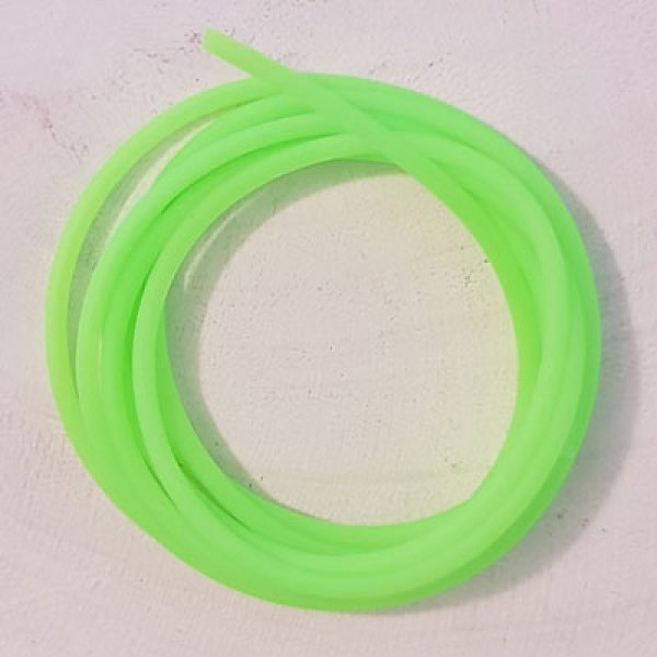 1 Meter 2 mm PVC-Hohlfaserschnur Fluo Gr&uuml;n.