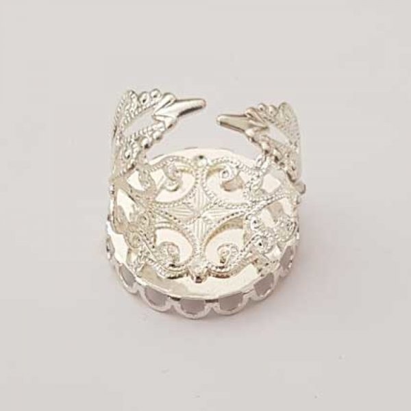1 support bague cabochon de 20 mm Argent N&deg;22
