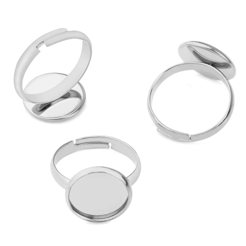 1 support bague plateau de 12 mm Argent N°10