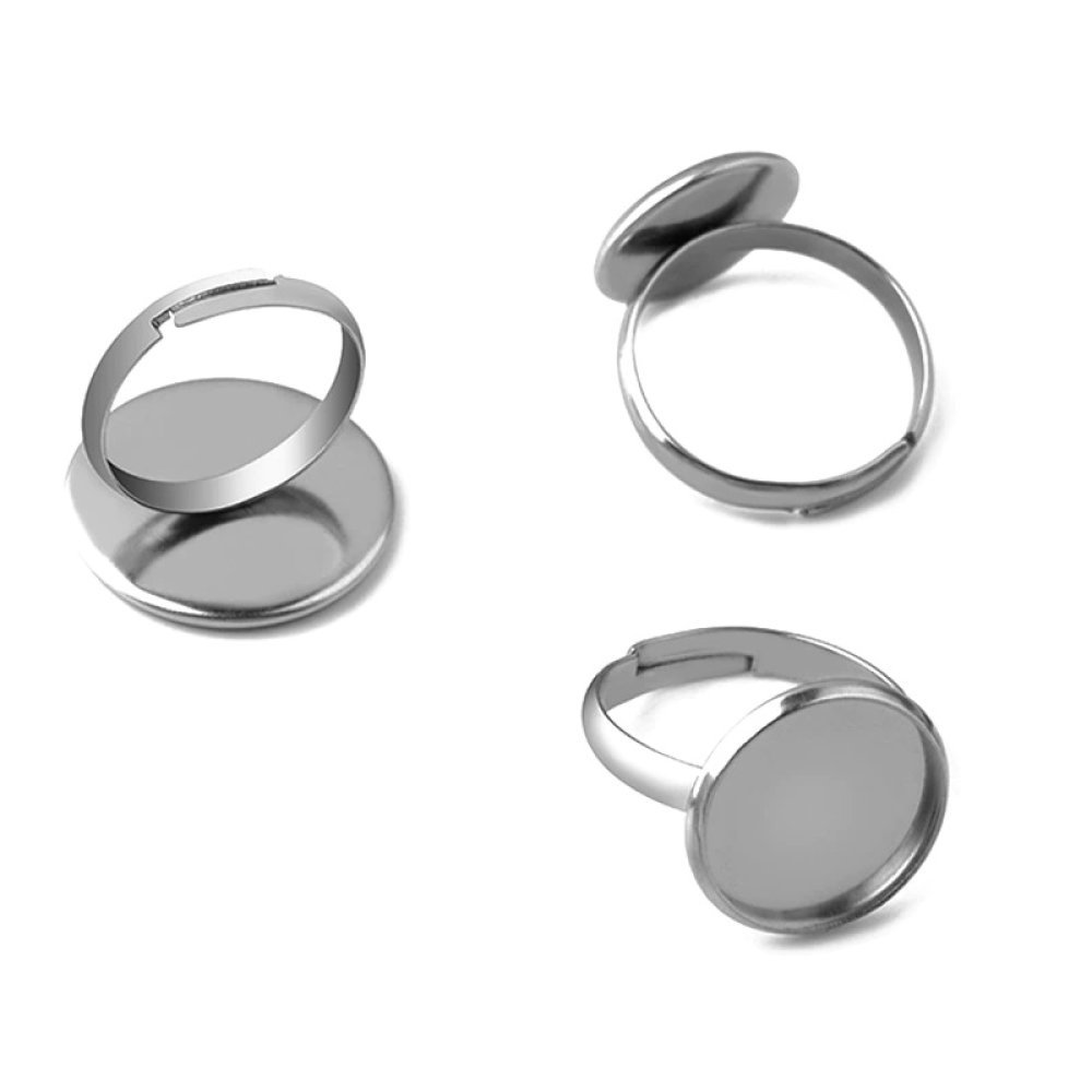 1 support bague plateau de 08 mm Argent Vieilli N°10